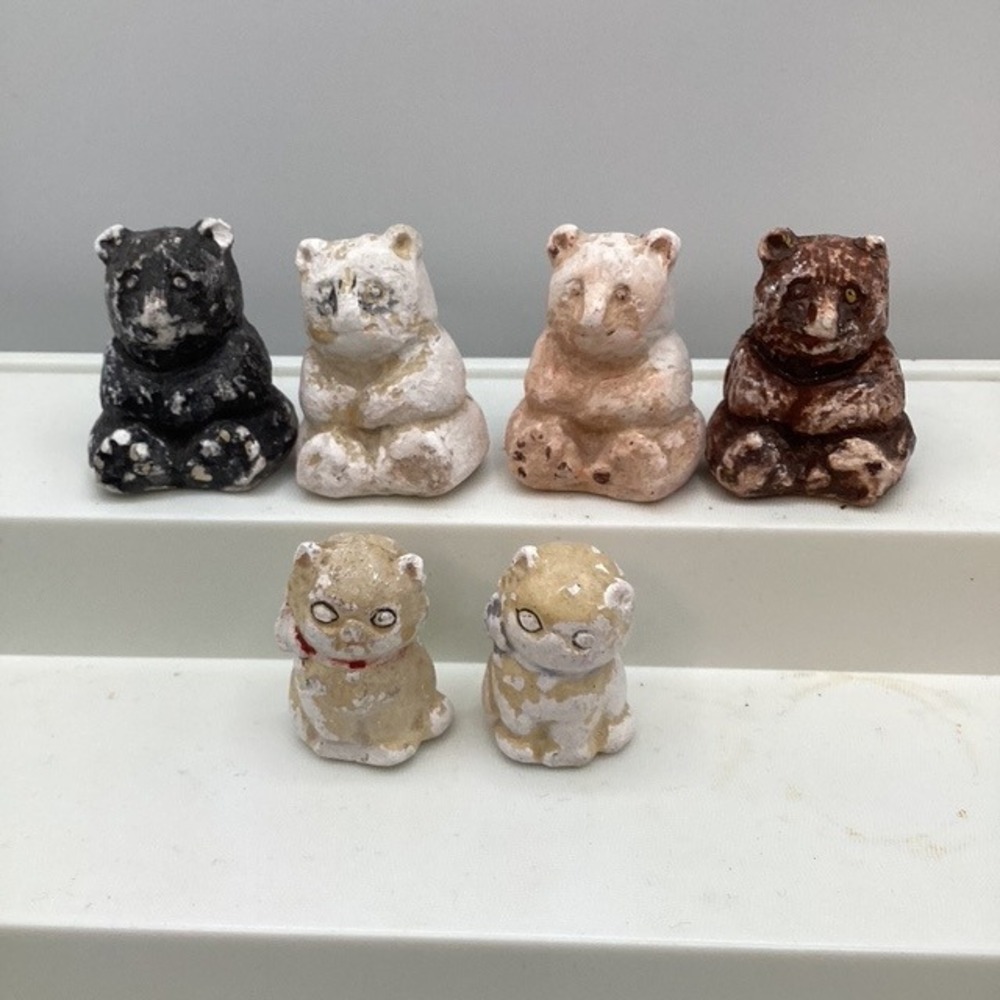Six‎ Vintage Chalk Ware Animals Need Repainting